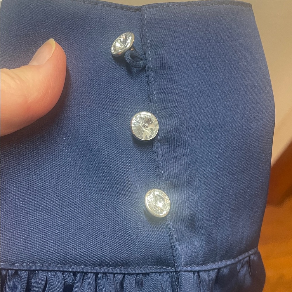 Alden Adair “Parker” Elegant Navy Midnight Blue Maxi Dress 3/4 length Medium - Picture 4 of 6